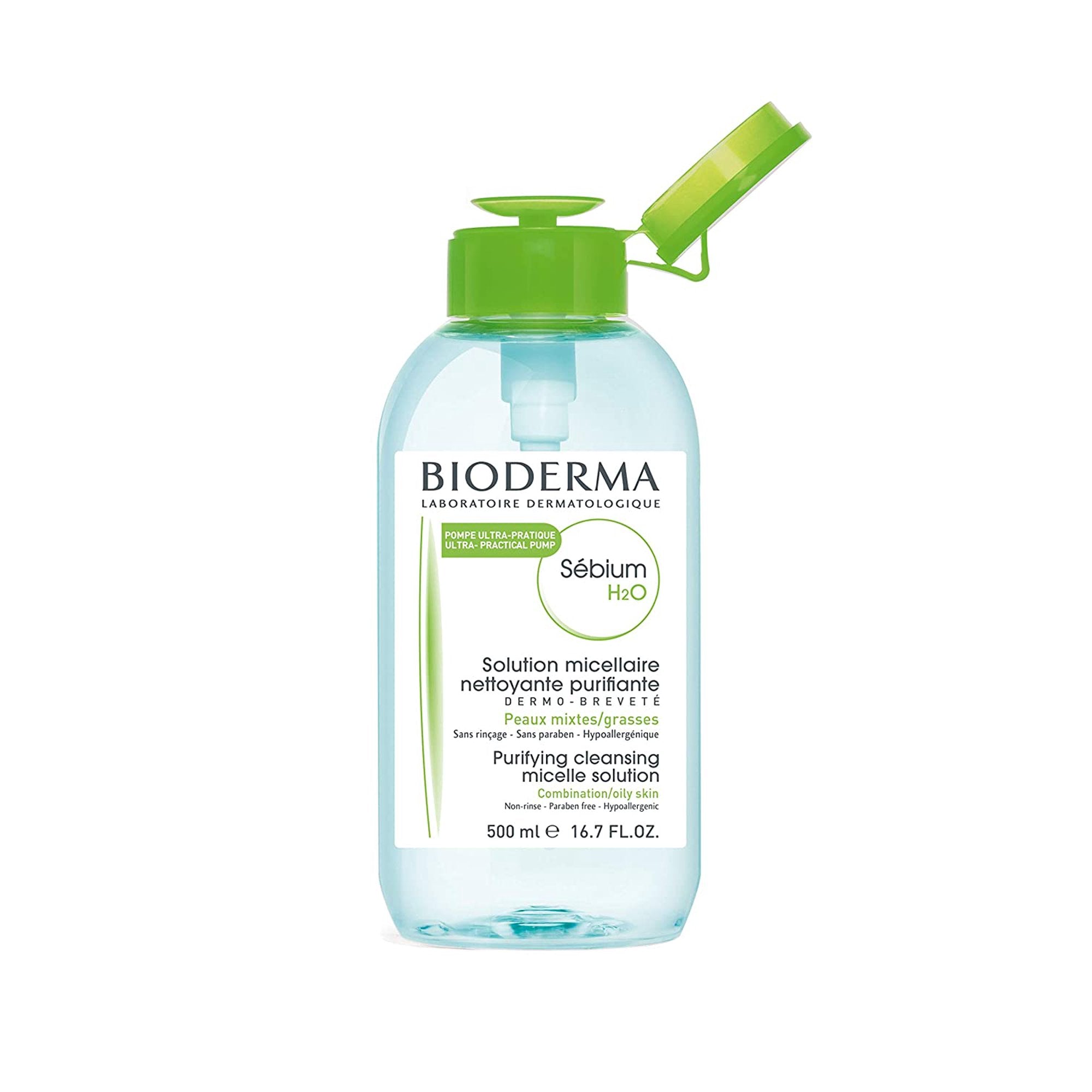 Sebium H2O With Pump Purifyng Cleansing Micelle Solution 500 Ml